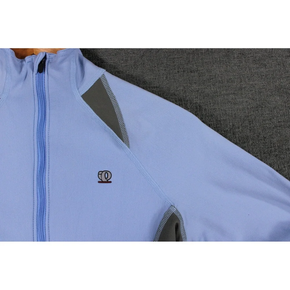 Pearl Izumi Womens Cycling Jacket Blue Gray Long Sleeve Full Zip Medium 4909